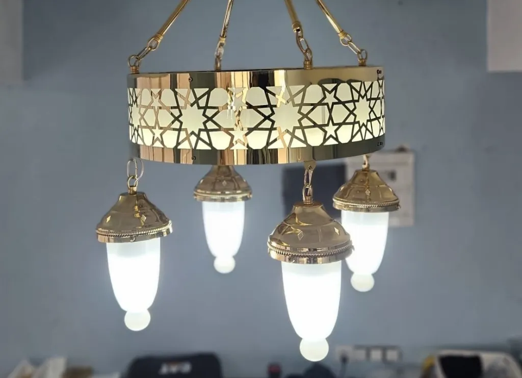 Selçuklu Ledli Cami Avizesi (4 Kandilli)